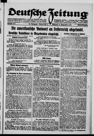 Deutsche Zeitung vom 18.09.1918
