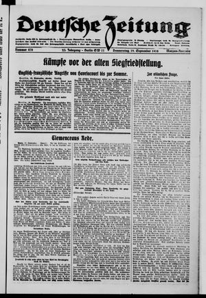 Deutsche Zeitung vom 19.09.1918