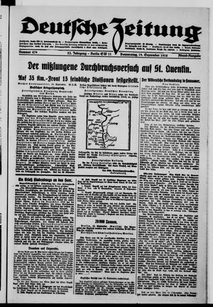 Deutsche Zeitung on Sep 19, 1918
