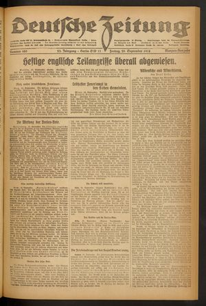 Deutsche Zeitung on Sep 20, 1918