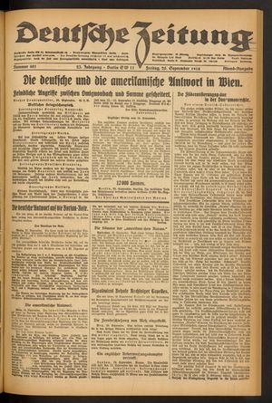 Deutsche Zeitung on Sep 20, 1918