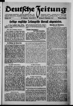 Deutsche Zeitung on Sep 20, 1918