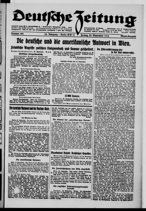 Deutsche Zeitung on Sep 20, 1918