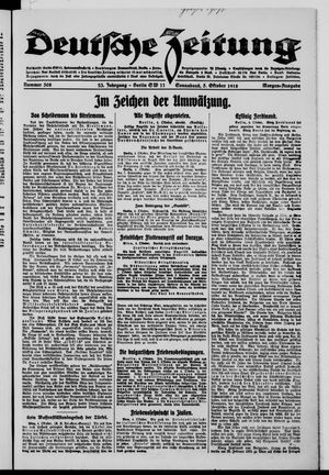 Deutsche Zeitung on Oct 5, 1918