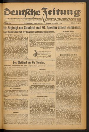 Deutsche Zeitung vom 09.10.1918