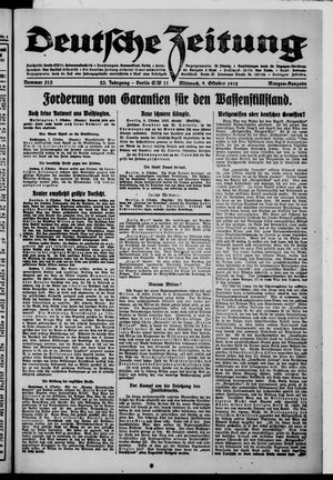 Deutsche Zeitung vom 09.10.1918
