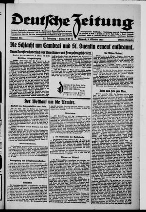 Deutsche Zeitung vom 09.10.1918
