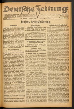 Deutsche Zeitung vom 10.10.1918