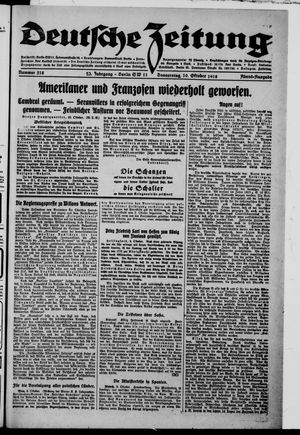 Deutsche Zeitung vom 10.10.1918