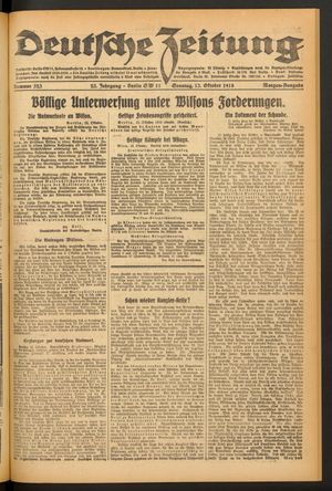 Deutsche Zeitung on Oct 13, 1918