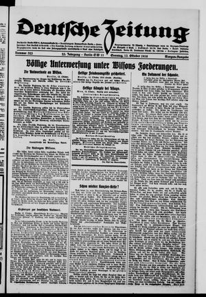 Deutsche Zeitung on Oct 13, 1918