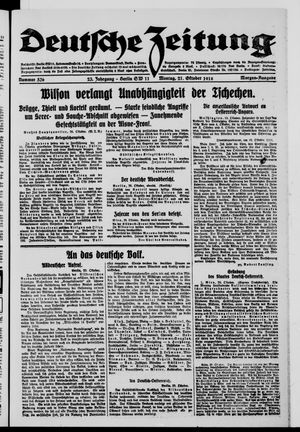 Deutsche Zeitung vom 21.10.1918
