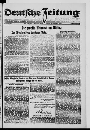 Deutsche Zeitung vom 21.10.1918