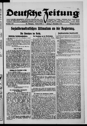 Deutsche Zeitung on Nov 8, 1918