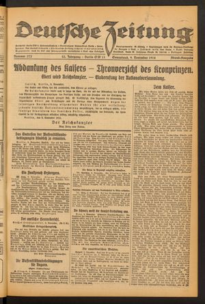 Deutsche Zeitung vom 09.11.1918