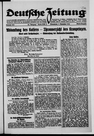 Deutsche Zeitung vom 09.11.1918