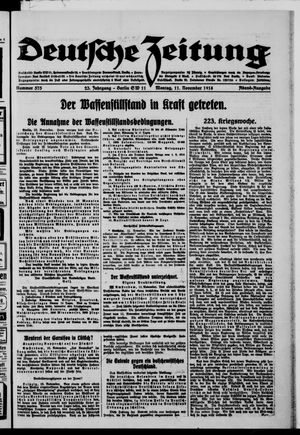 Deutsche Zeitung on Nov 11, 1918
