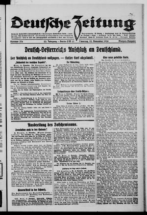 Deutsche Zeitung vom 12.11.1918