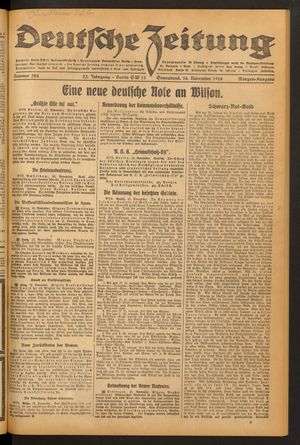 Deutsche Zeitung on Nov 16, 1918