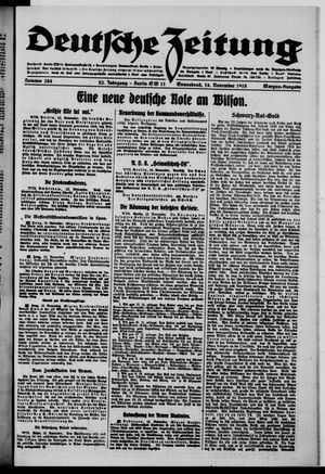 Deutsche Zeitung on Nov 16, 1918
