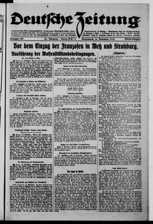 Deutsche Zeitung on Nov 16, 1918