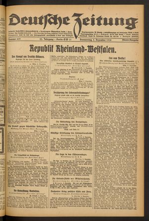 Deutsche Zeitung on Dec 5, 1918