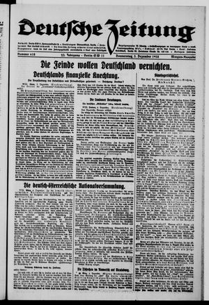 Deutsche Zeitung on Dec 5, 1918