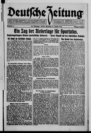 Deutsche Zeitung on Jan 12, 1919