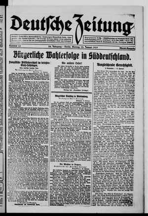 Deutsche Zeitung on Jan 13, 1919