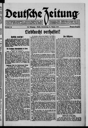 Deutsche Zeitung on Jan 16, 1919