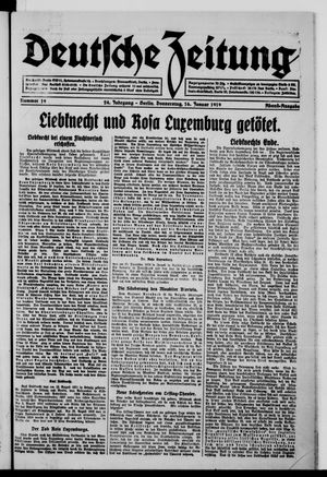 Deutsche Zeitung vom 16.01.1919