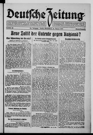 Deutsche Zeitung vom 18.01.1919