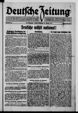 Deutsche Zeitung on Jan 19, 1919