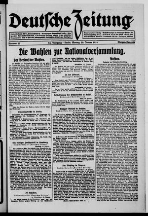 Deutsche Zeitung on Jan 20, 1919