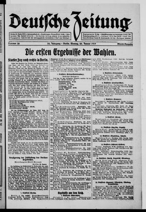 Deutsche Zeitung on Jan 20, 1919