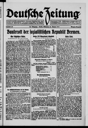Deutsche Zeitung on Jan 22, 1919