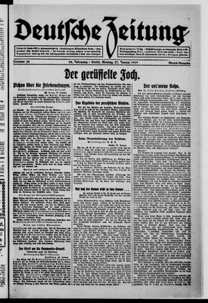 Deutsche Zeitung on Jan 27, 1919