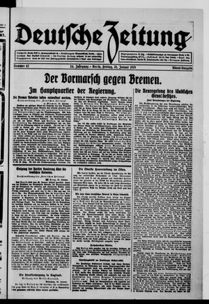 Deutsche Zeitung on Jan 31, 1919