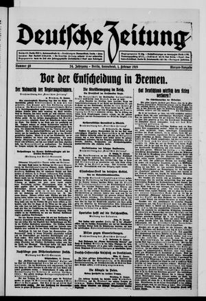 Deutsche Zeitung on Feb 1, 1919