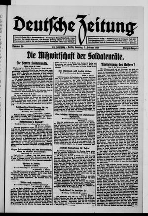 Deutsche Zeitung vom 02.02.1919