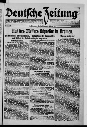 Deutsche Zeitung vom 03.02.1919