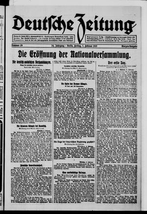 Deutsche Zeitung on Feb 7, 1919