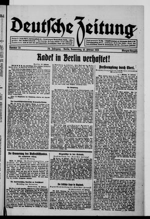 Deutsche Zeitung on Feb 13, 1919