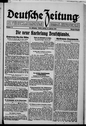 Deutsche Zeitung on Feb 14, 1919