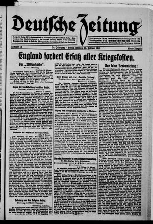 Deutsche Zeitung on Feb 14, 1919