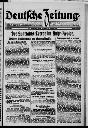 Deutsche Zeitung on Feb 18, 1919