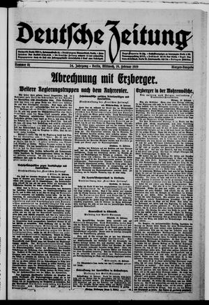 Deutsche Zeitung on Feb 19, 1919