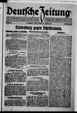 Deutsche Zeitung on Feb 19, 1919