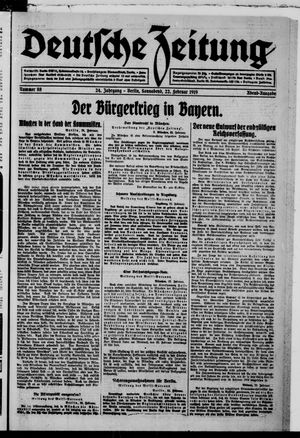 Deutsche Zeitung vom 22.02.1919