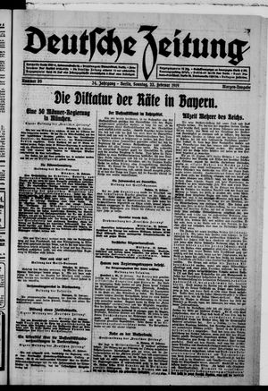 Deutsche Zeitung on Feb 23, 1919